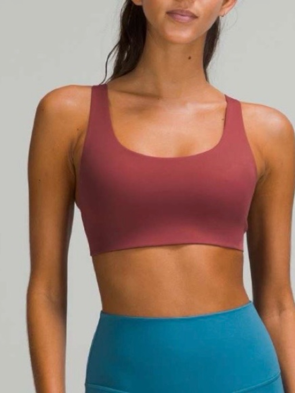 Lululemon In Alignment Straight-Strap Bra A/B Cup Mulled Wine 8 NWT